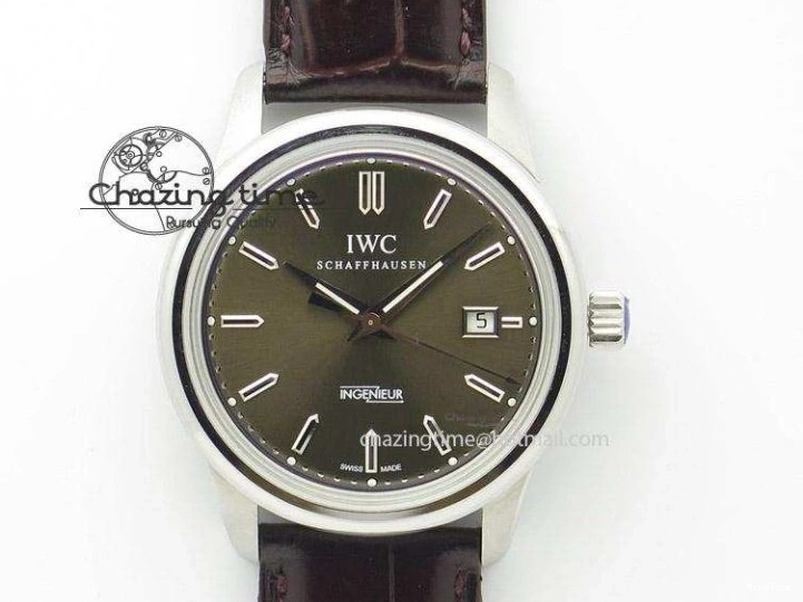 MIROTIME 0116 Breathable Da Vinci IW393402 SS ZF 1:1 Best Edition Blue Dial On Black Leather Strap A 7211